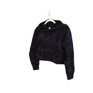 Revolve 525 America Born in Bklyn blue tie-dye cropped hoodie